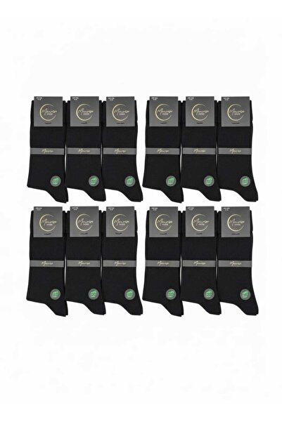 Moonrise Socks Bamboo Socks Plain Black 12 Pairs Boxed