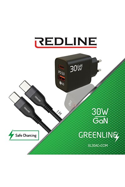 Redline 30W GAN Type C - USB A Girişli Şarj Seti