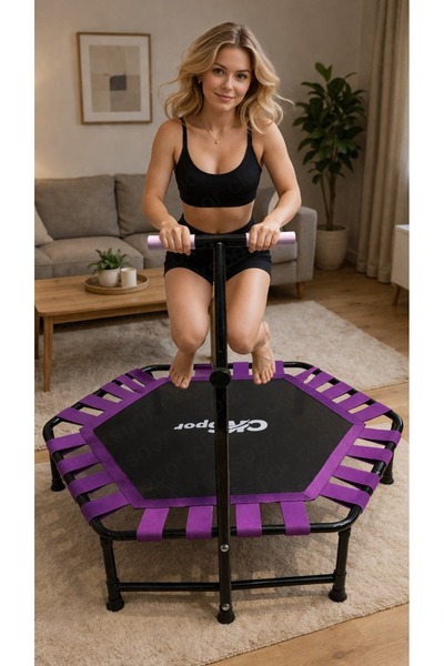 CKSpor 114 Cm 45 Inç Katlanabilir Trambolin Tutmalı Ev Tipi Fitness Zıplama S...