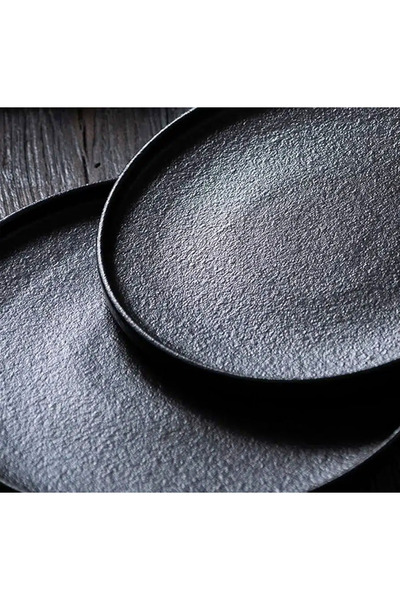 OEM Ρετρό Μαύρο Ματ Πιάτο Μελαμίνης, 20 εκ. (8 ίντσες), Στρογγυλό, Ανθεκτικό ...