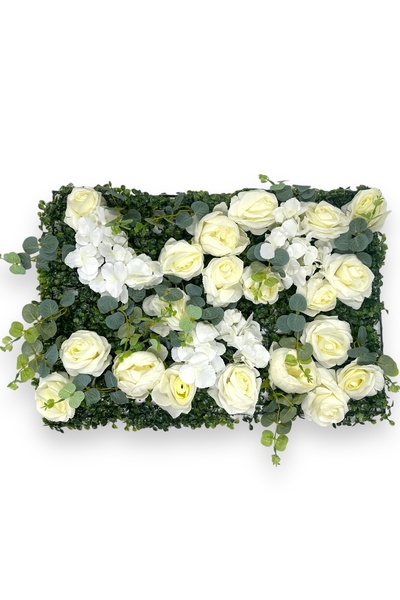 AFO Ανθικό Πάνελ 60εκ. x 40εκ. Λευκό με Πρασινάδα