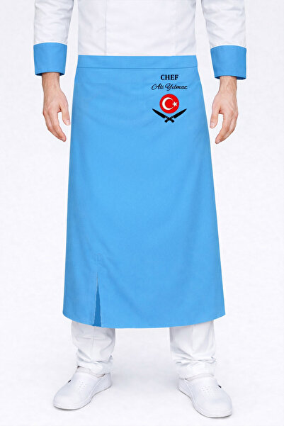 Üniformanya Ποδιά Μάγειρα με Κέντημα Τουρκικής Σημαίας και Λεπίδας, με Δώρο Ο...