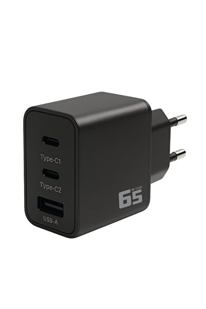 Redline 65W GAN Hızlı Şarj Adaptörü | 2XType-C + USB-A Çıkış | PD QC, iPhone ...