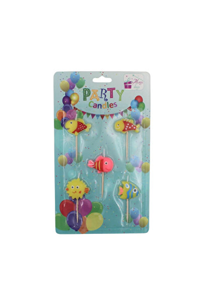 Magic Days Σετ 5 πολύχρωμων κεριών πάρτι σε σχήμα ψαριών