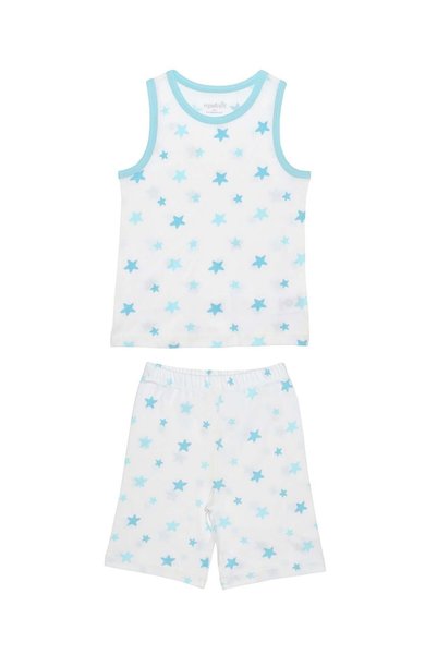 OrganicKid Blue Star Erkek Çocuk Atlet ve Şort Pijama Takımı