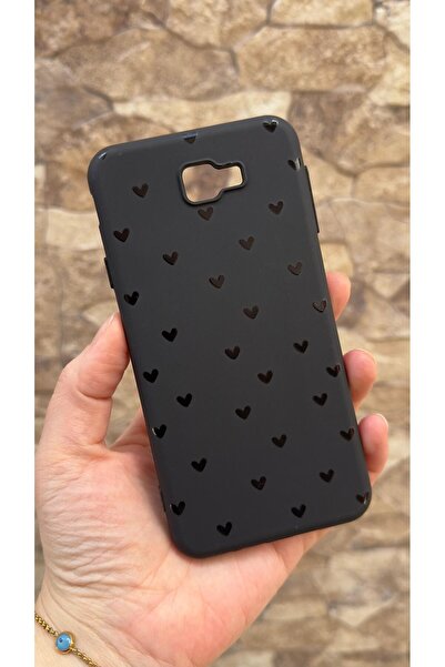 Vip Case Samsung Galaxy J7 Prime Uyumlu Mini Siyah Kalp Desenli Silikon Darbe...