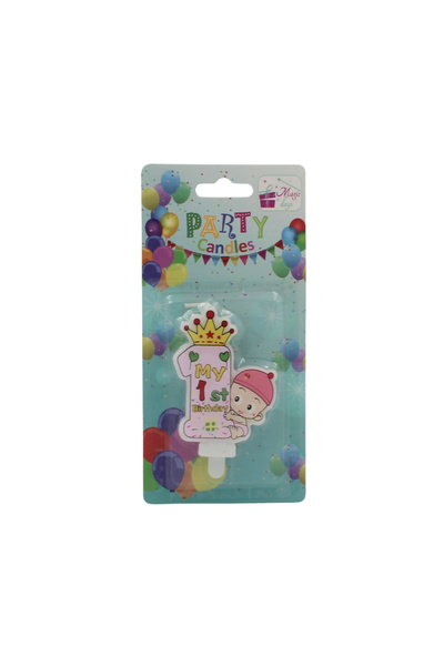 Magic Days Lumânare de petrecere roz pentru fetițe, numărul 1
