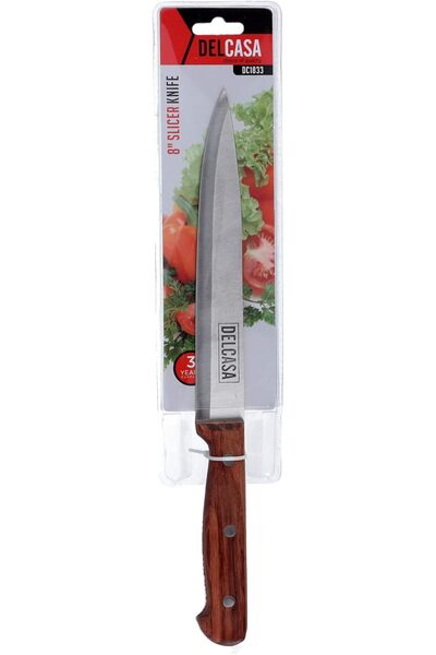 DELCASA DC1833 8" Designed Cleaver Knife with Wooden Handle - Razor Sharp Mea...