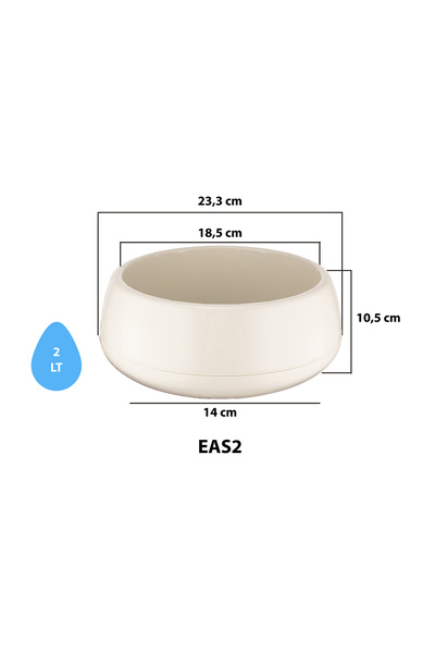 Alezy EAS2 Elvan Aranjman Saksı No:2 2 lt 23,3cm Kirli Beyaz