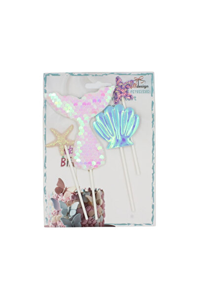 Gift Design Ροζ Διακοσμητικό Τούρτας σε Σχήμα Ουράς Γοργόνας