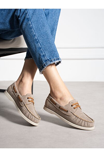 ALEMDAR AYAKKABI Γυναικείο Loafer με κορδόνια ELMAR Cream