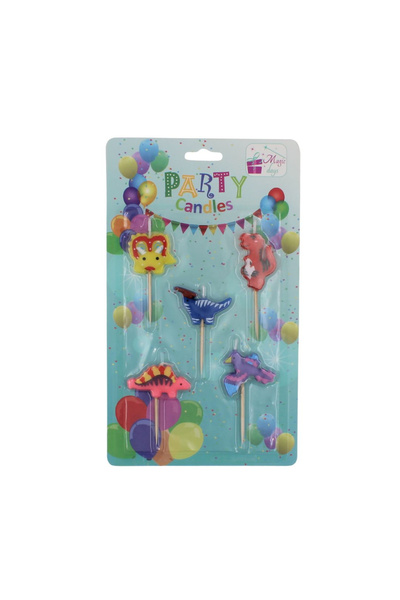 Magic Days Σετ 5 πολύχρωμων κεριών πάρτι με δεινόσαυρους