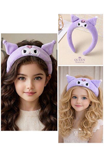QUEEN AKSESUAR Μωβ λιλά βελούδινη τρισδιάστατη στέμματα γυναικεία και παιδικά...