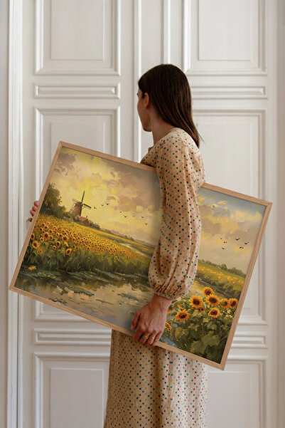 STARYUNA Ξύλινος Πίνακας με Ξύλινο Πλαίσιο, Εγκάρσιο Μονό Σχέδιο με Θέα σε Αγ...