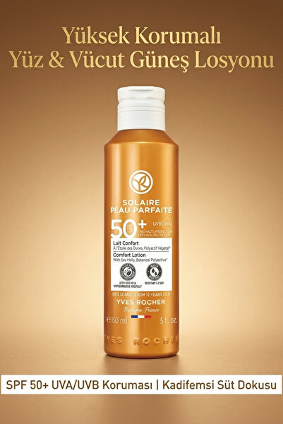Yves Rocher SPF 50+ Güneş Losyonu Yüz Vücut UVA UVB Koruma Hafif Doku 150 ml