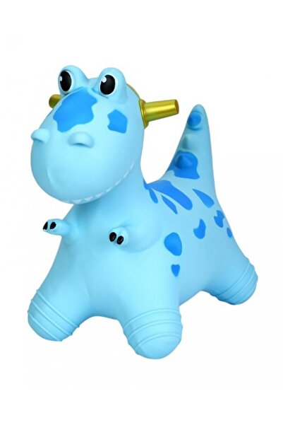 MalPlay Jucarie gonflabila pentru copii Blue Dino, din cauciuc rezistent cu p...