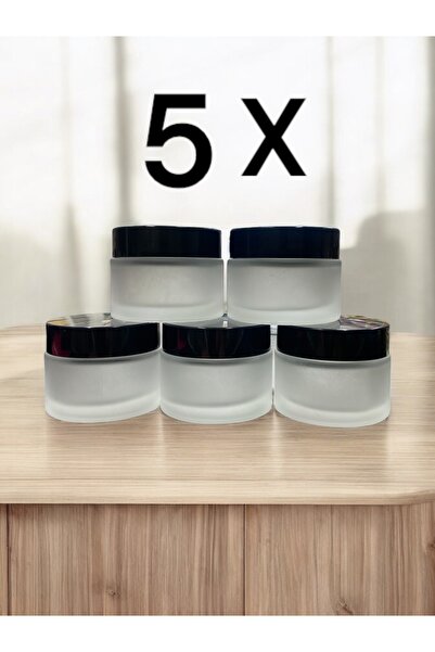 makrobay Boş krem kutusu Kozmetik Cam Krem Kavanozu -Sızdırmaz 50ml 5 adet