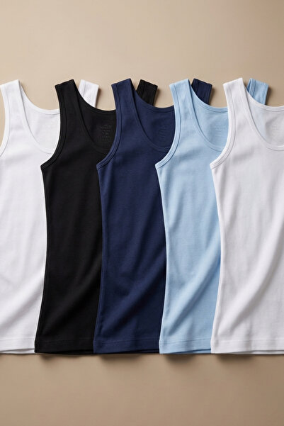 Katia&Bony Συσκευασία 5 τεμαχίων Basic Αθλητικά Φανελάκια για Κορίτσια με Χον...