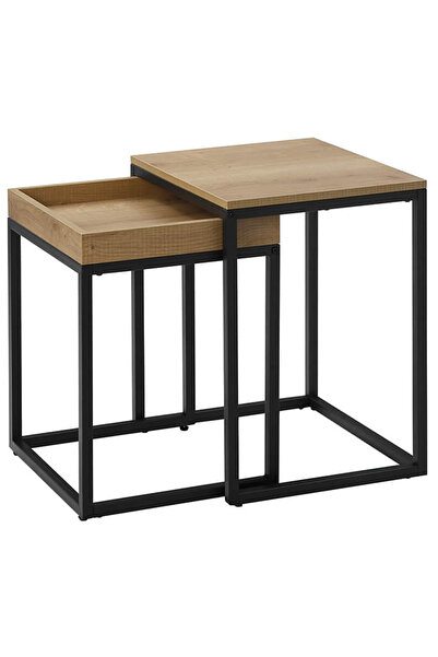 VASAGLE Σετ 2 τραπεζιών σαλονιού, με επιφάνεια από μοριοσανίδα και μεταλλικό ...