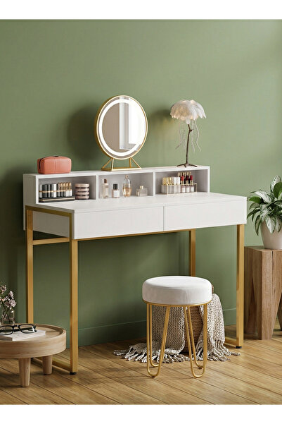 Ammar Space Modern Design Vanity Table, Two-Drawer Storage Makeup Table, Bedr...