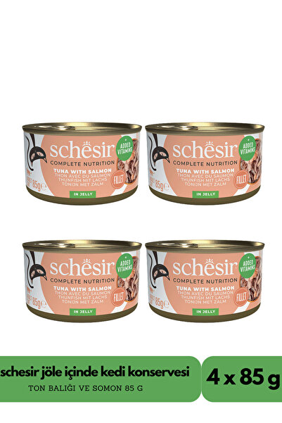 Schesir Ton Balığı ile Somonlu Jöle İçinde Kedi Konservesi 4X85g