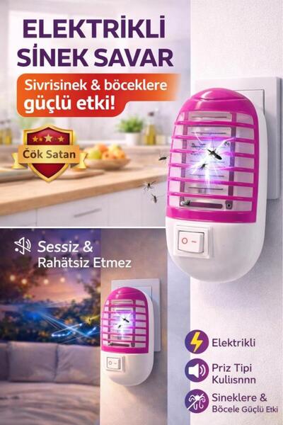 Şahnet Elektrikli Sinek Savar - Uv Işıklı Priz Tipi Sessiz Böcek Öldürücü Cih...