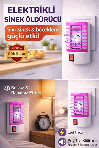 Şahnet Elektrikli Sinek Savar - Uv Işıklı Priz Tipi Sessiz Böcek Öldürücü Cih...