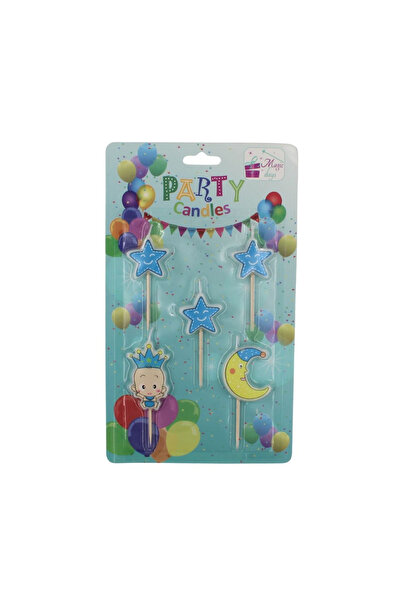 Magic Days Σετ 5 βρεφικών κεριών σε γαλάζιο χρώμα φεγγαριού