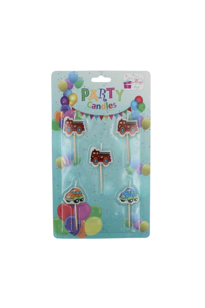Magic Days Σετ 5 πολύχρωμα κεριά για πάρτι αυτοκινήτου