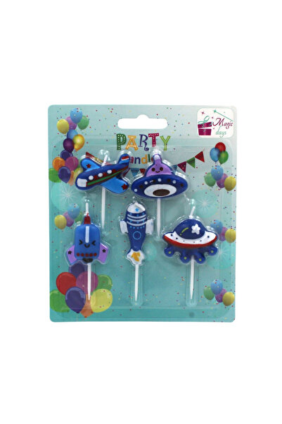 Magic Days Set de 5 lumânări albastre de petrecere