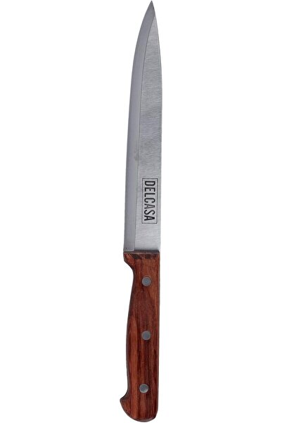 DELCASA DC1833 8" Designed Cleaver Knife with Wooden Handle - Razor Sharp Meat Stainless Steel Veget
