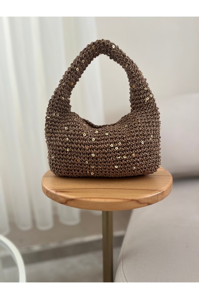 Knittingworld Hasır çanta,pullu çanta ,mini çanta,kol çantası,örgü çanta