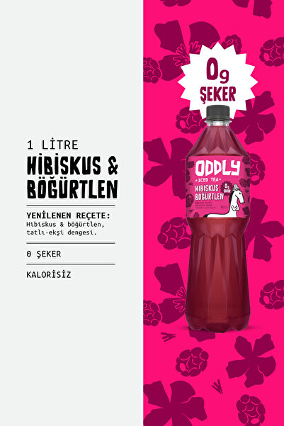ODDLY Efsane üçlü Bergamot & Limon-Hibiskus & Böğürtlen IceIce Şeftali & Roobios - 3x1 litre Soğuk Çay