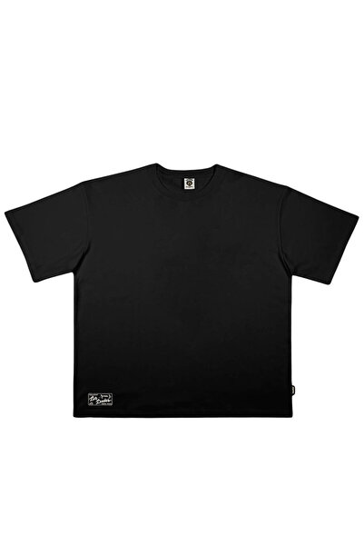 The Dudes LOS DUDES LABEL ΚΛΑΣΙΚΟ T-SHIRT ΒΑΡΥΥΦΗΝΟΥΣΑΛΟΥ ΥΦΑΣΜΑΤΟΣ ΜΑΥΡΟ Μ