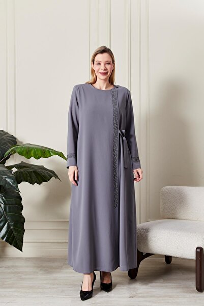 Ferace Abaya de damă, mărime mare, cu broderie Etamin Stone