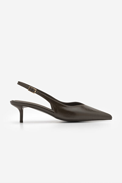 Marjin Women's Stiletto Open-Back Strap Shoes with Sewing Detail on the Front...