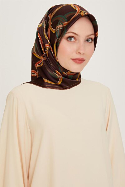 Armine Tivil Silk Scarf 9203-85 Dark Burgundy Mixed Pattern