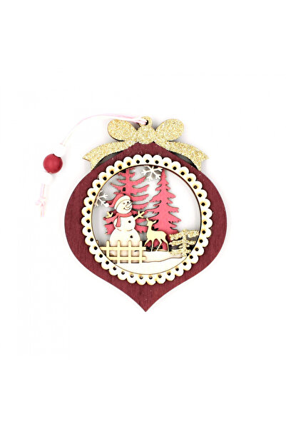 Gift Design Decorațiune din lemn - glob de culoarea cireșilor cu roz și auriu...