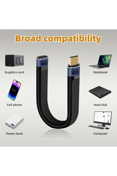 LivX USB4 Type-C Uzatma Kablosu 40Gbps 240W 8K@60Hz 15cm – PD Hızlı Şarj TCU
