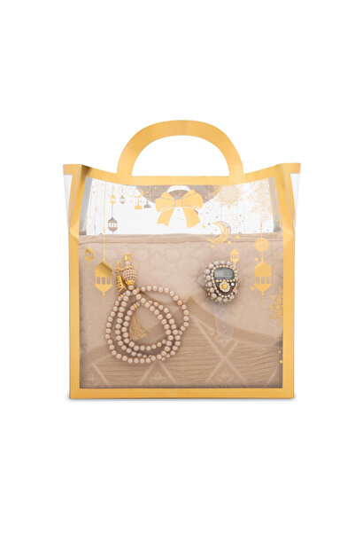 Hayrat Neşriyat Χαλάκι προσευχής από σενίλ + Ροζάριο + Σετ δώρου με χάντρες γ...