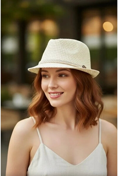 Bay Şapkacı قبعة فيدورا نسائية بأزرار 6252