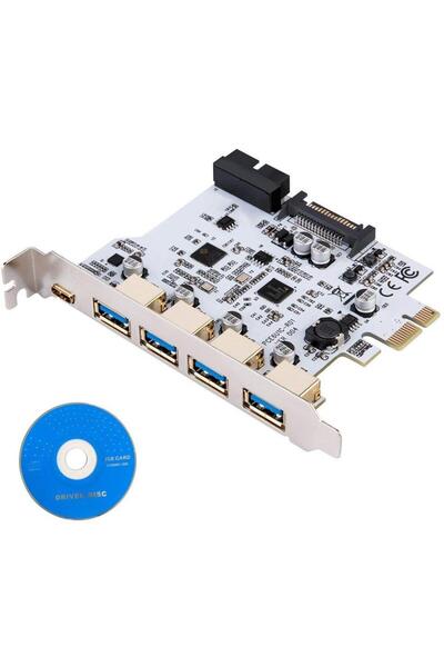 Alfais 5085 Pci-e Express To Usb 3.0 Type C Hub 5 Port Çoklayıcı Kart