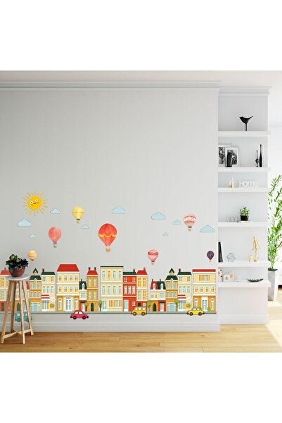 LUXER Διακοσμητικό Αυτοκόλλητο Τοίχου για Παιδιά, Μοντέλο Χαρούμενης Πόλης με...