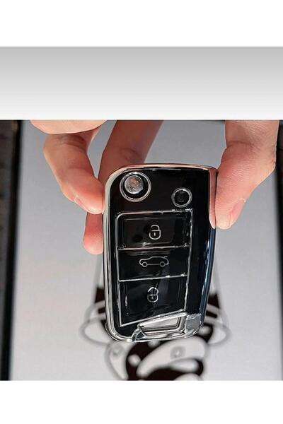 ÖZEN KEYS Golf 7 Golf 7.5 Tiguan Polo T-Roc T-Cross Key Case Cover Black Silver