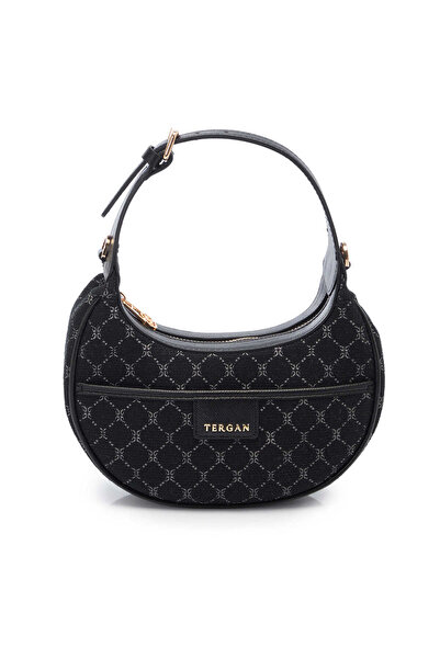 Tergan Black Textile Women's Shoulder Bag - S26Y1Twc0716-R0P