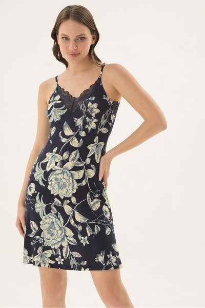 Sevim 17675 Women's Thin Strap Short Nightgown