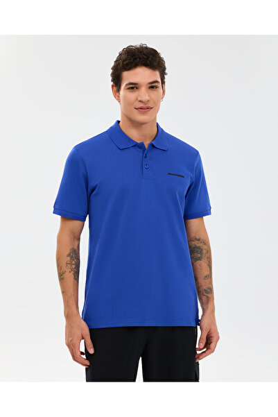 SKECHERS M Short Sleeve Polo Erkek Mavi Polo Yaka Tshirt S211800-1730