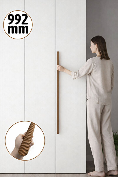 Badem10 VENTO Ριγέ Σατέν Μπρονζέ Λαβή Συρταριού 992 mm Κομψής Εμφάνισης Μοντέ...