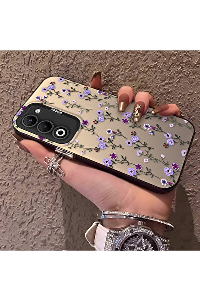 ARTISHELL Oppo A5 4G/5G Uyumlu Tam ekran mor çiçekli darbeye dayanıklı koruyu...