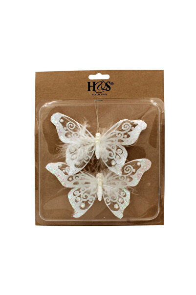 Gift Design Set de fluturi decorativi albi cu clemă